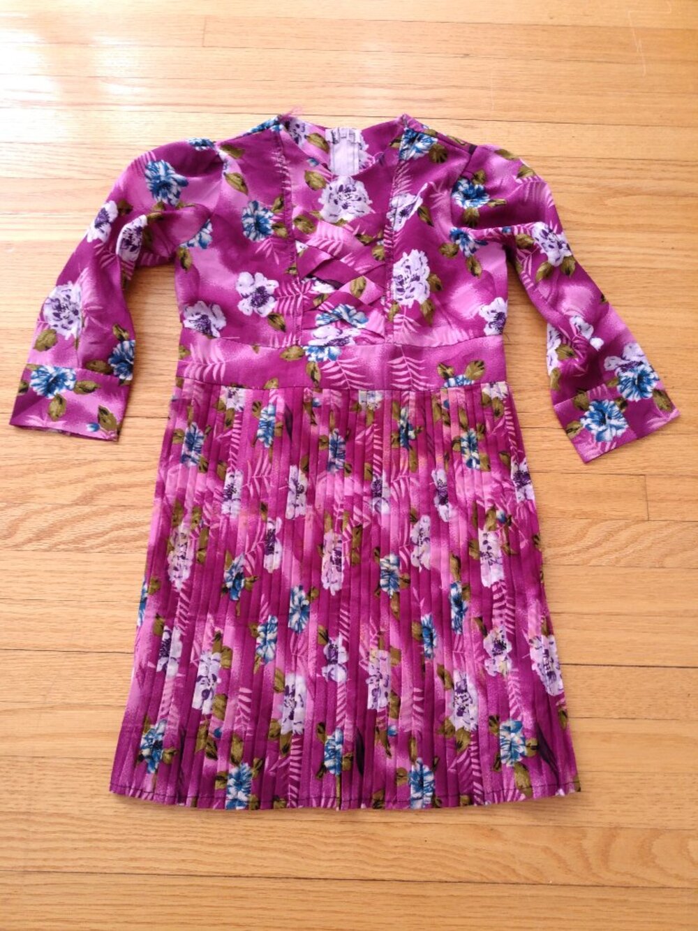 Vintage Girl's Handmade Mennonite Prairie Dress 24" Chest Old Colony Purple